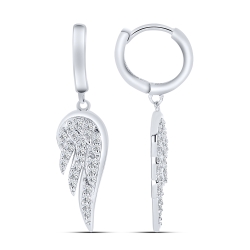 Cercei Creole din argint  cu pietre Cubic Zirconia Incolor