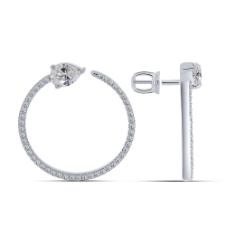 Cercei Pusete din argint  cu pietre Cubic Zirconia Incolor