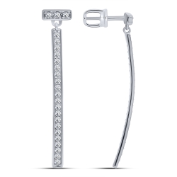Cercei Pusete din argint  cu pietre Cubic Zirconia Incolor