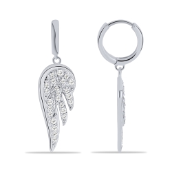 Cercei Creole din argint  cu pietre Cubic Zirconia Incolor