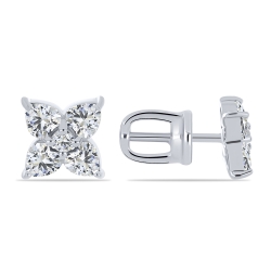 Cercei Pusete din argint  cu pietre Cubic Zirconia Incolor