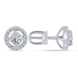 Cercei Pusete din argint  cu pietre Cubic Zirconia Incolor
