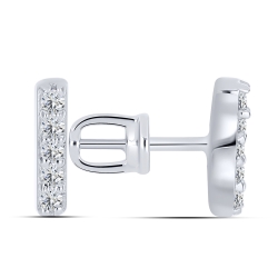 Cercei Pusete din argint  cu pietre Cubic Zirconia Incolor