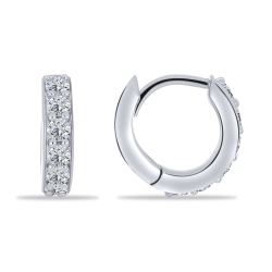 Cercei Creole din argint  cu pietre Cubic Zirconia Incolor