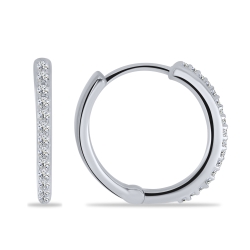 Cercei Creole din argint  cu pietre Cubic Zirconia Incolor