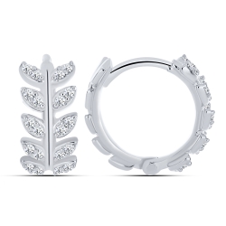 Cercei Creole din argint  cu pietre Cubic Zirconia Incolor
