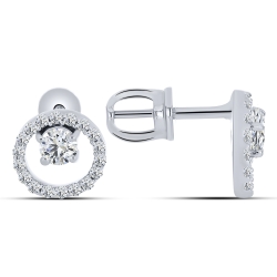 Cercei Pusete din argint  cu pietre Cubic Zirconia Incolor