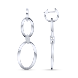 Cercei Suspendați din argint  cu pietre Cubic Zirconia Incolor