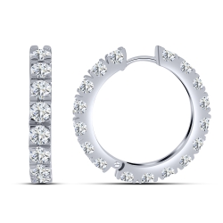 Cercei Creole din argint  cu pietre Cubic Zirconia Incolor