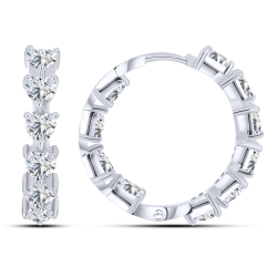 Cercei Creole din argint  cu pietre Cubic Zirconia Incolor