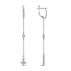 Cercei Suspendați din argint  cu pietre Cubic Zirconia Incolor