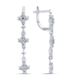 Cercei Suspendați din argint  cu pietre Cubic Zirconia Incolor