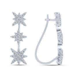 Cercei din argint  cu pietre Cubic Zirconia Incolor