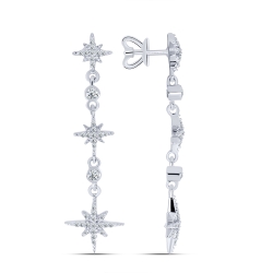 Cercei Pusete din argint  cu pietre Cubic Zirconia Incolor