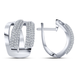 Cercei din argint  cu pietre Cubic Zirconia Incolor