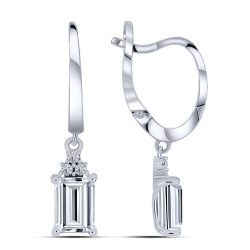 Cercei Suspendați din argint  cu pietre Cubic Zirconia Incolor, Cristal