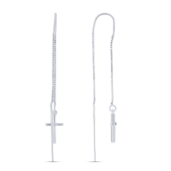 Cercei Lanț din argint  cu pietre Cubic Zirconia Incolor