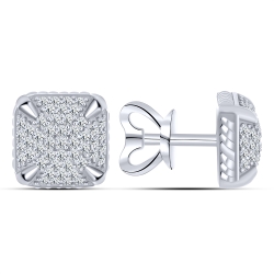 Cercei Pusete din argint  cu pietre Cubic Zirconia Incolor