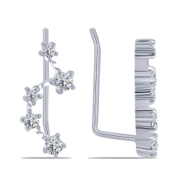 Cercei din argint  cu pietre Cubic Zirconia Incolor