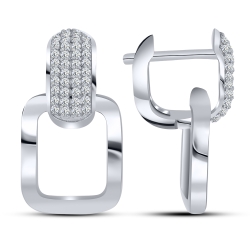 Cercei din argint  cu pietre Cubic Zirconia Incolor
