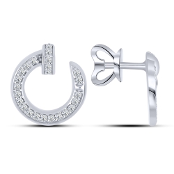 Cercei Pusete din argint  cu pietre Cubic Zirconia Incolor