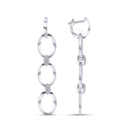 Cercei Suspendați din argint  cu pietre Cubic Zirconia Incolor