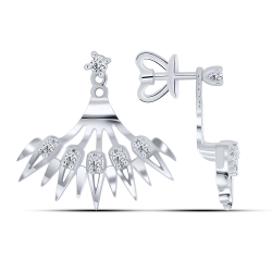 Cercei Pusete din argint  cu pietre Cubic Zirconia Incolor