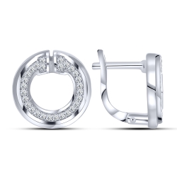 Cercei din argint  cu pietre Cubic Zirconia Incolor