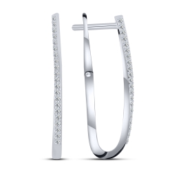 Cercei din argint  cu pietre Cubic Zirconia Incolor