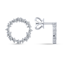 Cercei Pusete din argint  cu pietre Cubic Zirconia Incolor