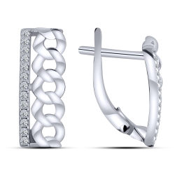 Cercei din argint  cu pietre Cubic Zirconia Incolor
