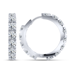 Cercei Creole din argint  cu pietre Cubic Zirconia Incolor