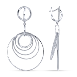 Cercei Suspendați din argint  cu pietre Cubic Zirconia Incolor
