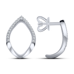 Cercei Pusete din argint  cu pietre Cubic Zirconia Incolor