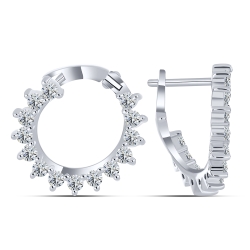 Cercei din argint  cu pietre Cubic Zirconia Incolor