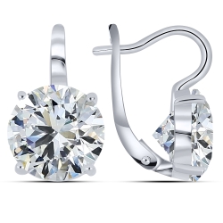 Cercei din argint  cu pietre Cubic Zirconia Incolor