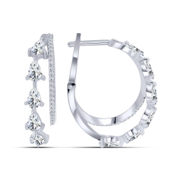 Cercei din argint  cu pietre Cubic Zirconia Incolor