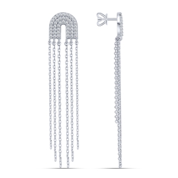 Cercei Pusete din argint  cu pietre Cubic Zirconia Incolor