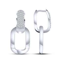 Cercei Suspendați din argint  cu pietre Cubic Zirconia Incolor