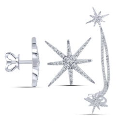 Cercei Pusete din argint  cu pietre Cubic Zirconia Incolor