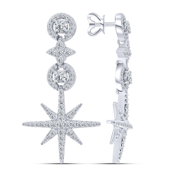 Cercei Pusete din argint  cu pietre Cubic Zirconia Incolor