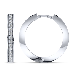 Cercei Creole din argint  cu pietre Cubic Zirconia Incolor