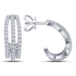 Cercei Pusete din argint  cu pietre Cubic Zirconia Incolor