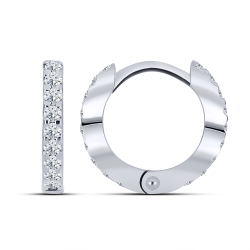 Cercei Creole din argint  cu pietre Cubic Zirconia Incolor