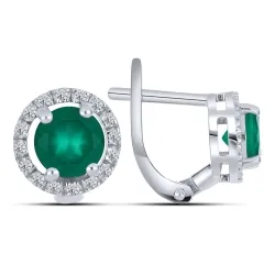 Cercei din argint cu Cubic Zirconia Incolor, Agat verde