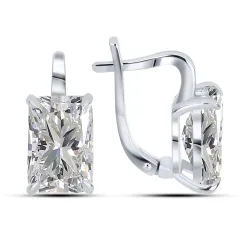Серьги из серебра с камнями Фианит Бесцветный