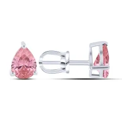 Cercei Pusete din argint cu Cubic Zirconia Roz