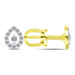 Cercei Pusete din argint placat cu aur  cu Diamant creat în laborator