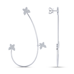 Cercel din argint  cu pietre Cubic Zirconia Incolor