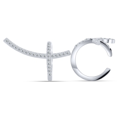 Cercel din argint  cu pietre Cubic Zirconia Incolor